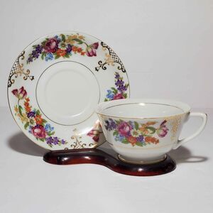 Teacup and Saucer Floral Japan Vintage